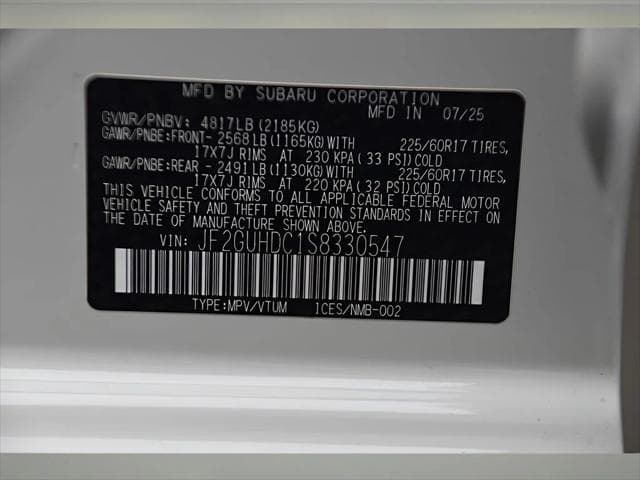 2025 Subaru Crosstrek SUV in Crystal White Pearl thumbnail 25