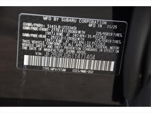 2026 Subaru Outback SUV in Crystal Black Silica thumbnail 26